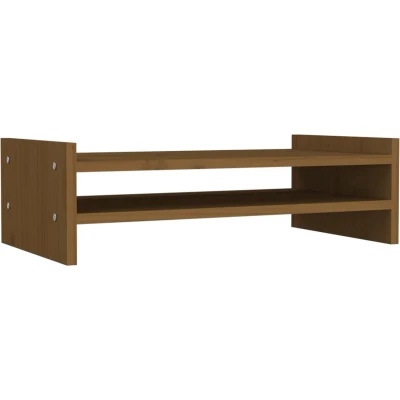 Afbeelding van vidaXL Monitorstandaard 50x27x15 cm massief grenenhout honingbruin