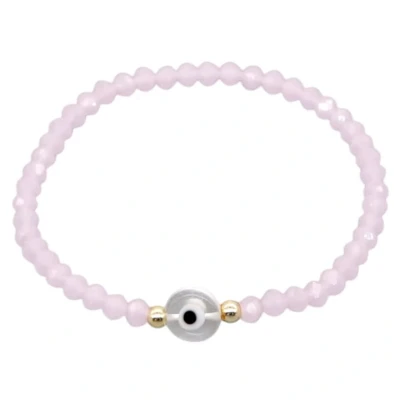 Afbeelding van Geluksarmband geluksbrenger boze oog evil eye kabbalah nazar kralen roze