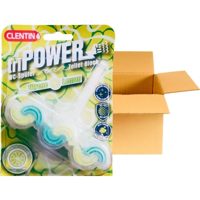 Afbeelding van Clentin Tri Power WC blokje Citroen Doos 12 stuks