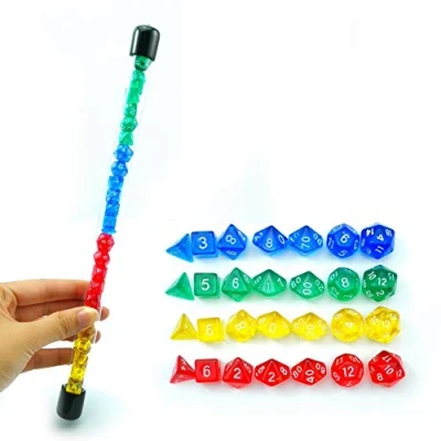 Afbeelding van Bescon 28pcs Colorful Translucent Mini Polyhedral Dice Set in Tube, Dungeons and Dragons RPG 4X7pcs,Mini Gem