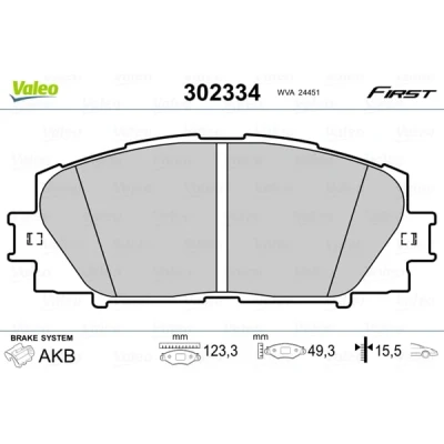 Afbeelding van Valeo Remblokset 302334