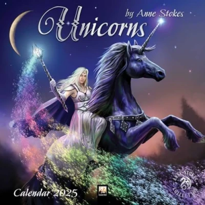 Afbeelding van Unicorns by Anne Stokes Wall Calendar 2025 (Art Calendar): Original Flame Tree Publishing Kalender [Kalender]