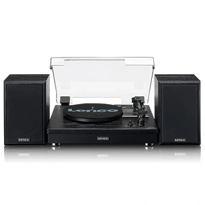 Afbeelding van Lenco LS 101BK Houten platenspeler met Bluetooth®,2 externe speakers Zwart Black
