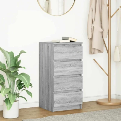 Afbeelding van vidaXL Dressoir 37,5x35x76 cm bewerkt hout grijs sonoma eikenkleurig