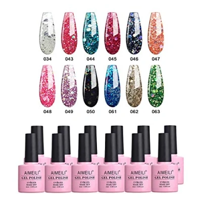 Afbeelding van AIMEILI uv Gel Nagellak Set Gellak Kleur Gelnagel Soak Off Polish Van 12 X 10 ml Gift Kit 7