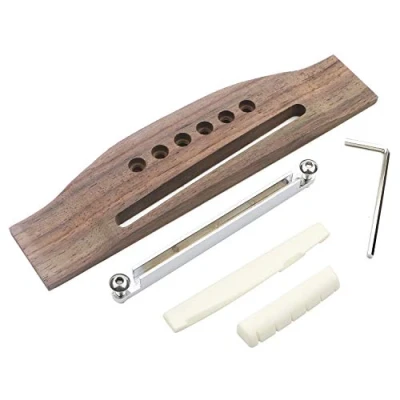 Afbeelding van Unxuey Verstelbare 6 String Palissander Bridge Insert Set Akoestische Gitaar Zadelmoer Onderdelen Vervanging