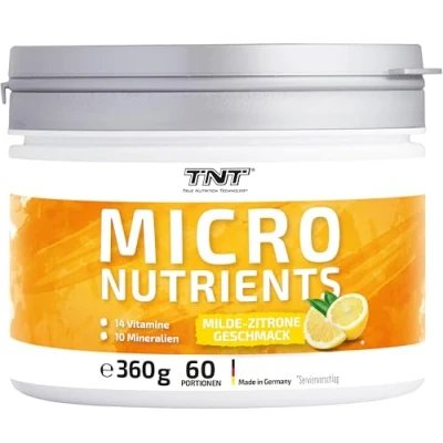 Afbeelding van TNT Multivitamine poeder met 24 vitaminen en mineralen (360 g) Vitaminecomplex groene thee extract, spirulina &amp; co enzym Q10 micronutrients (mild citroen)
