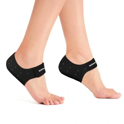 Afbeelding van Plantar Fasciitis Gel Hielbeschermers Bukihome Hiel Cups voor Vrouwen Mannen Hakken Spur Pijnverlichting Inserts Pads achillespeesontsteking Droog Gebarsten Ondersteuning Kussen,