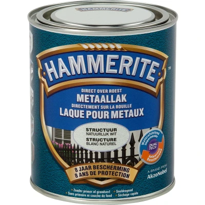 Afbeelding van Hammerite Metaallak Structuur Metaalgrijs 0.75L