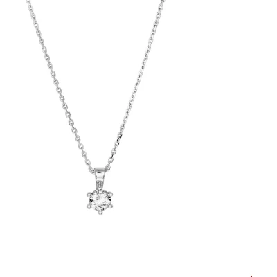 Afbeelding van Zilveren Ketting Zirkonia 1,1 mm x 41 45 cm lang
