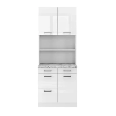 Afbeelding van Vicco Keukenblok &quot;R Line&quot;, Wit Hoogglans, 80 cm Met werkblad
