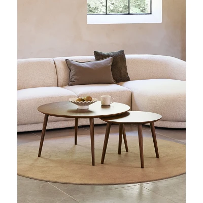Afbeelding van Hygge Interiors Adda Gerookt Eiken Salontafel Set Rond