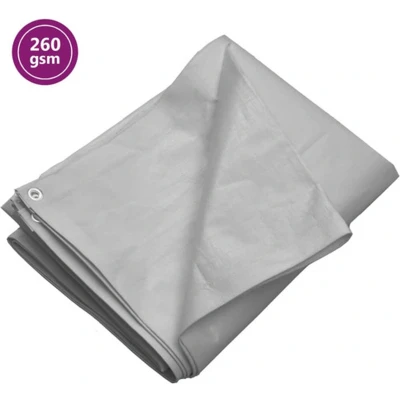 Afbeelding van vidaXL Dekzeil 260 g/m² 6x6 m HDPE grijs
