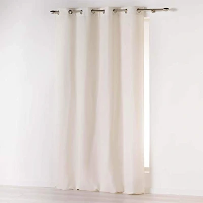 Afbeelding van Douceur d &#039;Intérieur gordijn heeft oogjes microvezel Uni Absolute, polyester, natuur, 260 x 140 cm