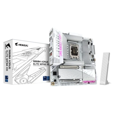 Afbeelding van GIGABYTE B860M A ELT WF6E ICE moederbord RAID, 2,5Gb LAN, Wi Fi 7, BT, Sound, µATX