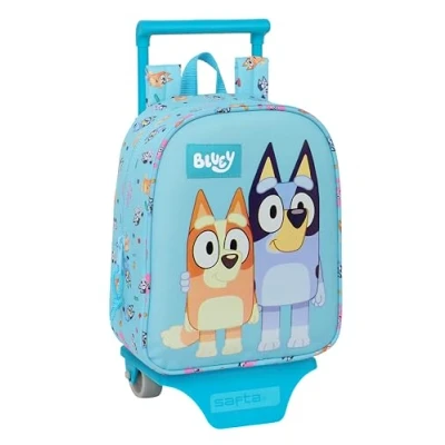 Afbeelding van Schoolrugzak met Wielen Bluey Hemelsblauw 22 x 27 10 cm