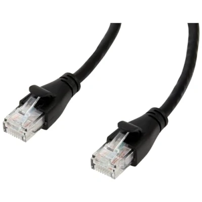 Afbeelding van Amazon Basics Ethernet patchkabel, RJ45 Cat 6, 1Gb/s overdrachtsnelheid, vergulde connectoren, 7,6 m, zwart, set van 10
