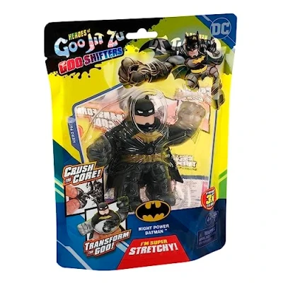Afbeelding van Bandai Heroes of Goo Jit Zu Batman actiefiguur, DC CO42585, meerkleurig, duik in de schaduw van Gotham City, gevechten actie met verrassende helden