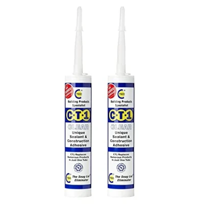 Afbeelding van CT1 Gebouw Sealant &amp; Zelfklevende Snag Tube voor vrijwel elk materiaal (Twin Pack) (CLEAR Pack))