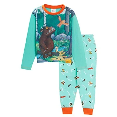 Afbeelding van Gruffalo Jongens meisjes uniseks pyjama&#039;s kinderen pyjama set met karakter volledig lange maten, groen, 7 8 Jaar