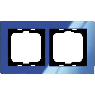 Afbeelding van Abb busch jaeger axcent 2 voudig afdekraam glanzend horizontaal verticaal 162x91x11mm ip20 blauw ral5002 2cka001754a4344