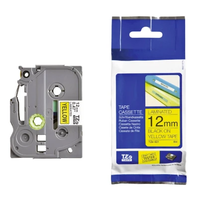 Afbeelding van Geschikt Brother TZe 631 tape zwart op geel 12 mm Alleeninkt