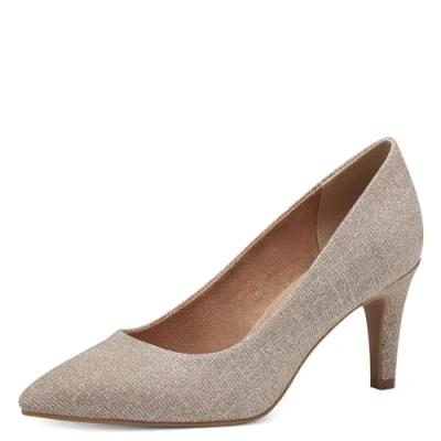 Afbeelding van s.Oliver Puntige damespumps met stilettohak, Champagne Glitt, 41 EU