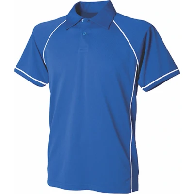 Afbeelding van Herenpolo &#039;Piped Performance&#039; met korte mouwen Royal/White 3XL