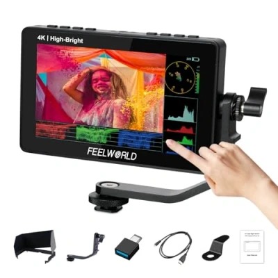 Afbeelding van FEELWORLD F5PROX Camera Field Monitor 5,5 inch 1600Nit Touchscreen 3D LUT 1920x1080 IPS 4K HDMI DSLR F970 externe inbouwset