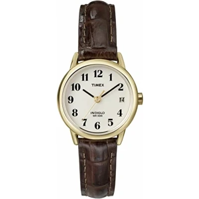 Afbeelding van Timex Easy Reader dameshorloge, 25 mm, bruin/goudkleurig, T20071
