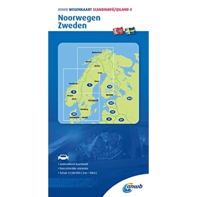 Afbeelding van ANWB wegenkaart ANWB*Wegenkaart Scandinavië/IJsland 4. Noorwegen Zweden