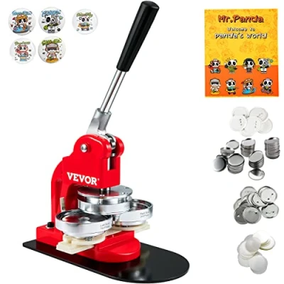 Afbeelding van VEVOR Knopmakermachine, 75 mm (3 inch) Badge Punch Press Kit, Kinderen DIY Geschenken Pin Maker, Knoppen Maken Benodigdheden met 500 stuks Knop Onderdelen &amp; Cirkelsnijder Magisch Boek
