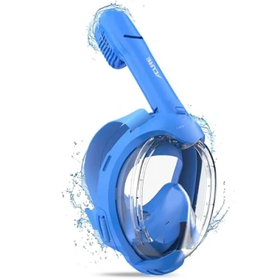 Afbeelding van ACURE Snorkelmasker voor Kinderen, Anti Condens &amp; Droge Top Volgelaatsmasker, Duikmasker met Eenvoudiger Ademhalingssysteem Beginners van 3 10 Jaar