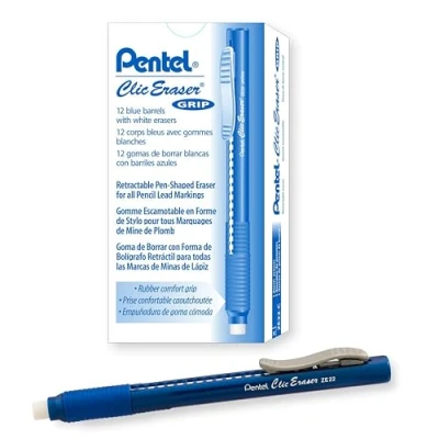 Afbeelding van Pentel Clic Gummet handgreep, intrekbaar 12 blauw