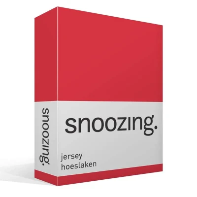 Afbeelding van Snoozing Jersey Hoeslaken 100% gebreide katoen 120x200 cm Rood