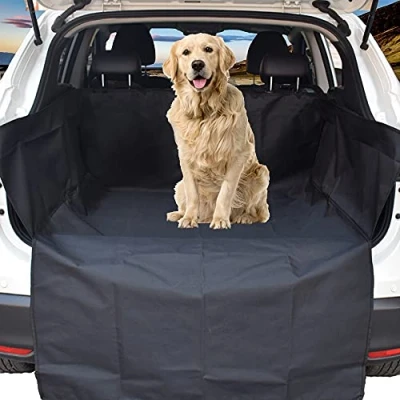 Afbeelding van WeFine Auto Boot Liner voor Honden Universele Waterdichte Cover met Bumper Flap Past Auto&#039;s, 4x4, Landgoed, Vrachtwagens, Hatchback, SUV (Lang, Zwart)