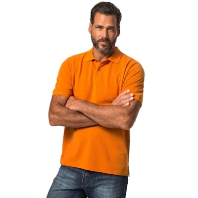 Afbeelding van JP1880 Knopfleiste Poloshirt, Heren, Maat: 4XL, Dark orange