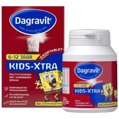 Afbeelding van Dagravit Kids Extra Multivitaminen Kauwtabletten 6/12 jaar 60 stuks