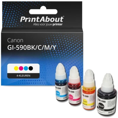 Afbeelding van Huismerk Canon GI 590BK/C/M/Y Inktcartridge 4 kleuren Voordeelbundel