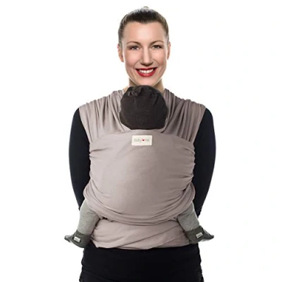 Afbeelding van Babylonia draagdoek Tricot Slen Bamboo warm sand One size Effen, Bruin, Wit/Ecru