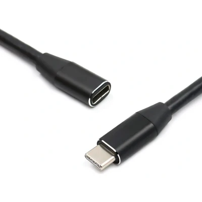 Afbeelding van USB C Verlengkabel Kabel Data en Laadkabel Ondersteunt 4K beelden 1 Meter Zwart