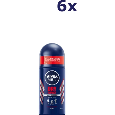 Afbeelding van 6x NIVEA Men &quot;Dry Impact / Anti transpirant 72h&quot; Deo Roll on 50ml