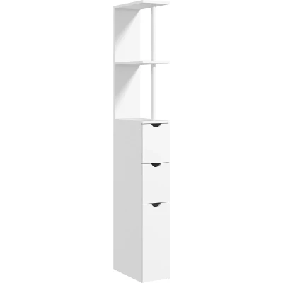 Afbeelding van HOMCOM Badkamerkast MDF 15x33x136,5cm Wit