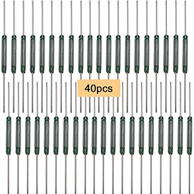 Afbeelding van QitinDasen 40 stuks Premium MKA 14103 AT10 15 glazen buis, reedschakelaar, 2 x 14 mm contact, magnetische inductieschakelaar, reedcontact sluiter (N/O), besturingsschakelaar