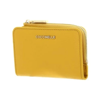 Afbeelding van COCCINELLE Leren Kaarthoes Metallic Soft Credit Card Holder Soleado Geel