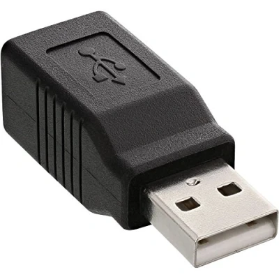 Afbeelding van USB A (m) B (v) adapter USB2.0 / zwart