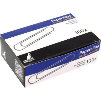 Afbeelding van Kangaro paperclips rond, 50 mm, verzinkt (3x100 stuks)