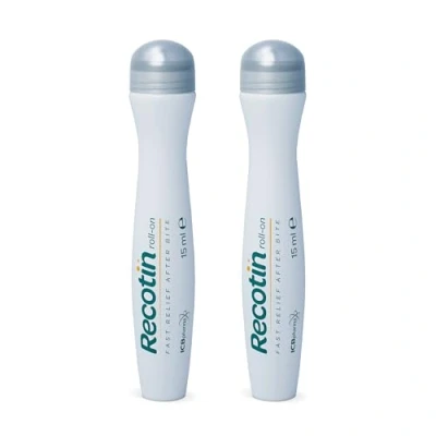 Afbeelding van RECOTIN Muggenbeet Roll On 2x 15 ml 100% natuurlijke werkzame stof Voor kinderen vanaf 2 jaar en volwassenen Onmiddellijke hulp bij muggenbeten Muggenroller Muggenstift