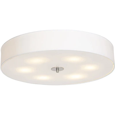 Afbeelding van QAZQA Landelijke plafondlamp wit 70 cm Drum