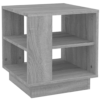 Afbeelding van vidaXL Salontafel 40x40x43 cm bewerkt hout grijs sonoma eikenkleurig, woonkamertafel, middentafel, accenttafel, banktafel, bijzettafel, tafel